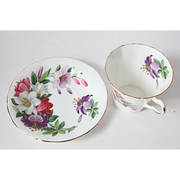 Tea Cup and Saucer Teacup Royal Adderley Bone China Teacup Set Floral - Picture 3 of 5